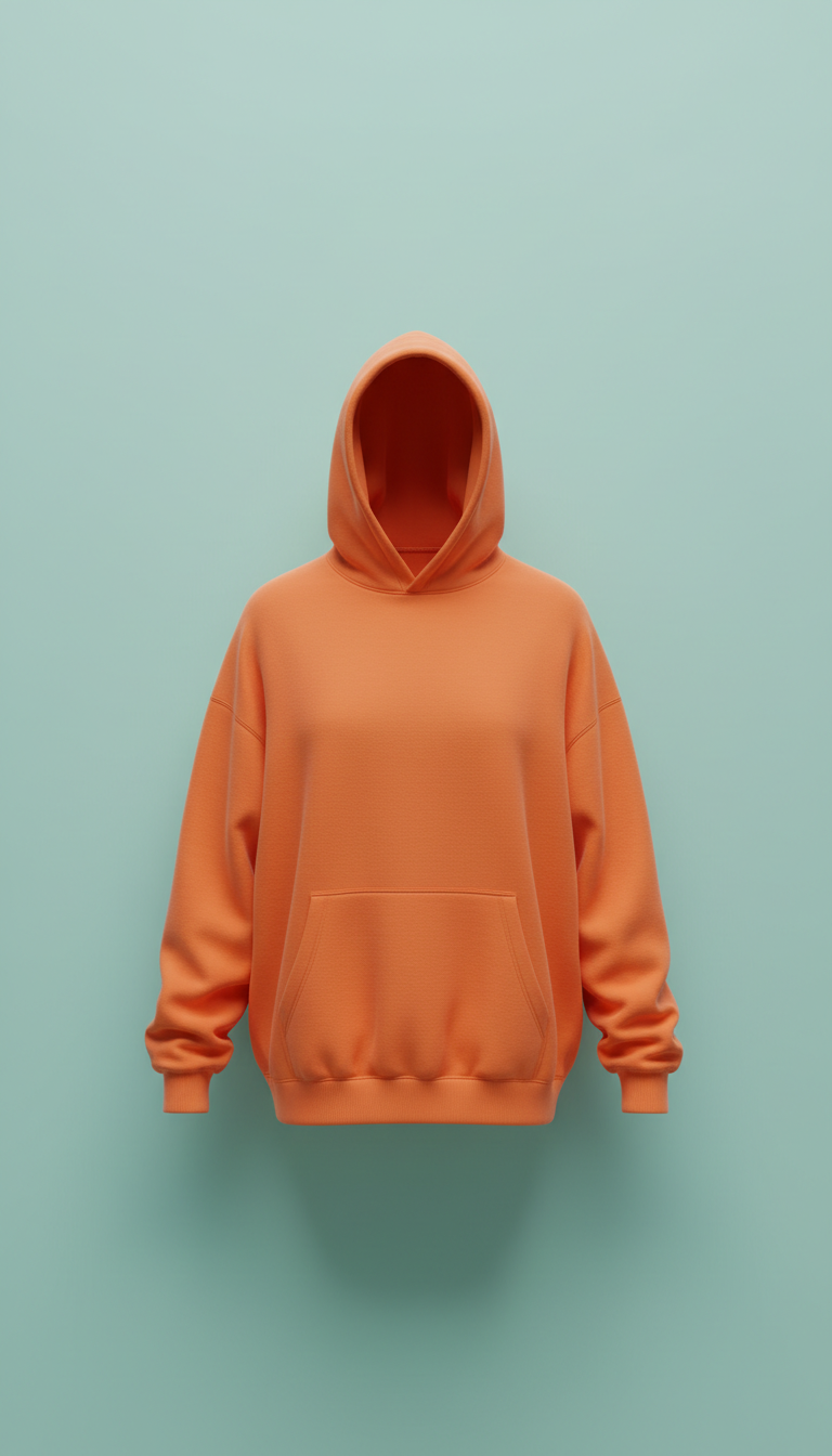 Hoodie oversized tangerina elétrica